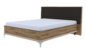 Кара 9 (спальня) Кровать со стационарным основанием (1600) металл Дуб Табачный Craft/Велюр