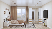 Анона 10 (спальня) Кровать со стационарным основанием (1400) металл Белый/Дуб Сонома