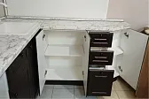 Кухня Верона Матовый Дуб фактурный Белый/Дуб фактурный шоколад/Белый/Стол-ца Т-38 Мрамор Итальянский