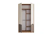 RICH Шкаф ШК-002 Корпус - Дуб Крафт золотой Фасад ЛДСП - Миндаль / Глиняный серый