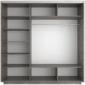 Шкаф-Купе трехдверный Экспресс 2200/2100/60 ДСП Бетон/Зеркало/Бетон