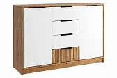 ИВИС Комод КМ-002 Корпус - Дуб Крафт золотой К003  Фасад ЛДСП - Белый (Гладкий)