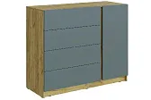 БОСТОН Комод КМ-001 Корпус Дуб Крафт золотой Фасад ЛДСП Серый Шифер