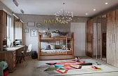 Nature 90 (молодежная) Кровать двухъярусная Дуб табачный Craft - Мокко