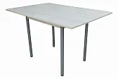 Стол ТИМ ЛДСП/металл, 600(1200)х800, Дуб Крафт Белый/металлик