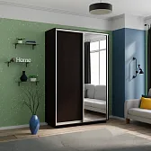 Шкаф-Купе двухдверный Экспресс 2200/1400/60 ДСП Венге /Зеркало