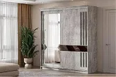 Шкаф-купе №25 (2,0 м) Грей, Цемент Светлый/Графит/Железная руда