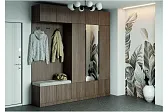 КАНТРИ Стеллаж СЖ-001 (с сидушкой) Loft 000_Бежевый велюр /Тира U1171 (УД)/ЛДСП - Кадена Вуд 