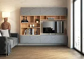 ГРАНЖ Шкаф навесной ШН-002 (Д.600) Корпус - Серый Шифер  Фасад МДФ - матовая Графит Софт