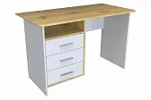 Стол однотумбовый "STIF" 3ящ дуб бунратти/белый (левый)