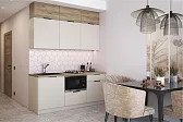 БОХО Кухня 1,8 м. Корпус - Кашемир 5981 BS Фасад ЛДСП - Дуб Крафт серый