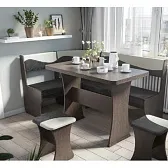 Кухонный угол "Титул-1" КМ.412  Дуб Венге, К/з Черный/Бежевый