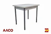 Стол ТИМ ЛДСП/металл, 600(1200)х800, Дуб Крафт Белый/металлик