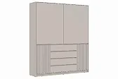 МИРЕН Шкаф ШК-004 (4 ств.) Корпус - Кашемир 5981 BS  Фасад МДФ - матовая Моно керамика