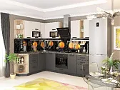 Кухня Контемп 1,8*2,0 Слоновая кость/Графит/Дуб Сонома