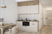 БОХО Кухня 1,8 м. Корпус - Кашемир 5981 BS Фасад ЛДСП - Дуб Крафт серый