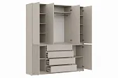 МИРЕН Шкаф ШК-004 (4 ств.) Корпус - Кашемир 5981 BS  Фасад МДФ - матовая Моно керамика