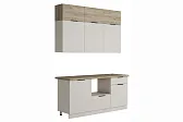 БОХО Кухня 1,8 м. Корпус - Кашемир 5981 BS Фасад ЛДСП - Дуб Крафт серый