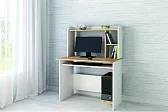 Компьютерный стол Грета 2 белый/дуб крафт золотой