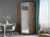 Шкаф угловой Экспресс 2200 ДСП/Зеркало Крафт Табачный