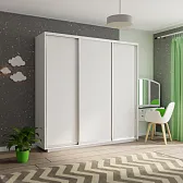 Шкаф-Купе трехдверный Экспресс 2200/1800/45 ДСП Белый снег