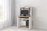 Компьютерный стол Грета 1 белый/дуб крафт золотой