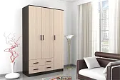 Шкаф комбинированный Лагуна (1,2) без зеркала Венге / Дуб молочный