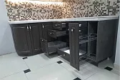 Кухня Кантри от Марибель  размер 1626*1800 скос левый Дуб патированный /Камень