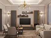 Crown18 (гостиная) Полка навесная Дуб Золотистый / Графит