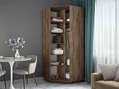 Шкаф угловой Экспресс 2200 ДСП/Зеркало Крафт Табачный