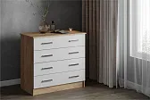 Комод Катрин-3 дуб крафт золотой/белый