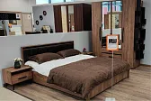 Nature 308 (спальня) Кровать Люкс с подъемным механизмом (1400) Дуб табачный Craft-Черный