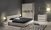 Кровать 1,4 сп. Лацио Серый камень, Дуб Гладстоун белый NEW (11013)