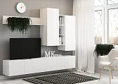 СКАНДИ Стенка МДФ НМ-001 (Комплект) Корпус - Белый (Гладкий)  Фасад МДФ - глянцевая Белый