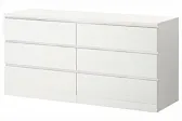 Комод "Твист-Мини" 1400мм 6ящ Белый