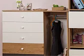 Лойс 87 (молодежная) Комод Дуб золотистый/Белый/Графит