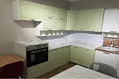 Кухня Хлоя МДФ (Дуб фактурный олива/Олива Штрос/Белый) 2200х1400// Ленинск