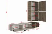 БОХО Гостиная НМ-001 Корпус - Дуб Крафт серый  Фасад ЛДСП - Кашемир 5981 BS