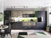 Кухня Крафт 3,9 Дуб Эндгрейн/Бетон темный/Дуб Сонома