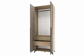 ЕВА Шкаф 920 2С2Я Дуб Экспресив песочный/Глиняный серый