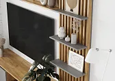 БОСТОН Стенка ЛДСП НМ-001 (Комплект) Дуб Крафт золотой/Серый Шифер