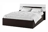 Спальня Гавана корпус кровати (1,4м) Венге/ белый глянец