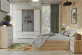ГРЕТТА Шкаф 6С2Я Крафт золотой-Белый