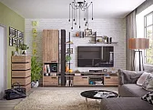 Nature 18 (гостиная) Полка навесная Дуб табачный Craft - Черный