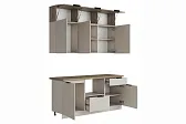 БОХО Кухня 1,8 м. Корпус - Кашемир 5981 BS Фасад ЛДСП - Дуб Крафт серый