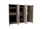 Кара 7 (спальня) Шкаф для одежды и белья 6-створчатый Дуб Табачный Craft/Велюр
