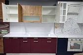 Кухня Фиджи 2,0 Дуб Тортуга/Силк гранат, столешница 38 Белая Искра