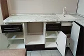 Кухня Верона Матовый Дуб фактурный Белый/Дуб фактурный шоколад/Белый/Стол-ца Т-38 Мрамор Итальянский