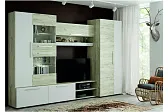 САФАРИ НМ Стенка (Комплект) (Корпус - Дуб Крафт белый  Фасад МДФ - матовая Белый Софт)