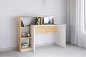 Компьютерный стол Квартет-2 белый/дуб крафт золотой